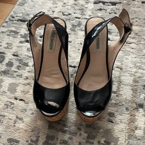 Black wedges with cork bottom